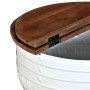 Mesa de centro forma de barril madera maciza reciclada blanco de vidaXL, Mesas de centro - Ref: Foro24-245254, Precio: 175,67...
