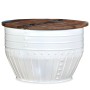 Mesa de centro forma de barril madera maciza reciclada blanco de vidaXL, Mesas de centro - Ref: Foro24-245254, Precio: 175,67...