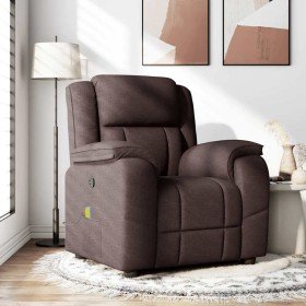 Sillón de masaje reclinable de tela marrón oscuro en Sillones | Comprar online en Foru.es