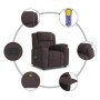 Sillón de masaje reclinable de tela marrón oscuro en Sillones | Comprar online en Foru.es