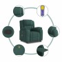 Sillón de masaje reclinable de tela verde oscuro en Sillones | Comprar online en Foru.es