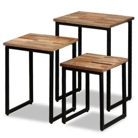 Stapelbare Couchtische 3 Einheiten aus massivem recyceltem Teakholz von vidaXL, Couchtisch - Ref: Foro24-245407, Preis: 140,6...