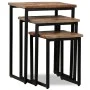 Stapelbare Couchtische 3 Einheiten aus massivem recyceltem Teakholz von vidaXL, Couchtisch - Ref: Foro24-245407, Preis: 140,6...
