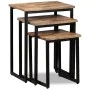 Stapelbare Couchtische 3 Einheiten aus massivem recyceltem Teakholz von vidaXL, Couchtisch - Ref: Foro24-245407, Preis: 140,6...