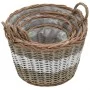 Arriate de mimbre con forro de PE 4 unidades de vidaXL, Maceteros y jardineras - Ref: Foro24-246830, Precio: 74,52 €, Descuen...