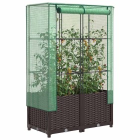 Arriate con cubierta invernadero aspecto ratán 80x40x138 cm en Macetas y jardineras | Comprar online en Foru.es