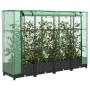 Jardinera elevada con cubierta de invernadero aspecto ratán 160x40x123 cm en Macetas y jardineras | Comprar online en Foru.es