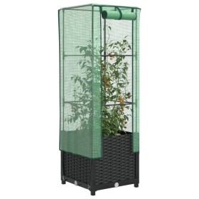 Arriate con cubierta invernadero aspecto ratán 40x40x139 cm en Macetas y jardineras | Comprar online en Foru.es