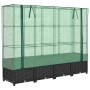 Jardinera elevada con cubierta de invernadero aspecto ratán 160x40x138 cm en Macetas y jardineras | Comprar online en Foru.es