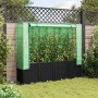 Jardinera elevada con cubierta de invernadero aspecto ratán 160x40x153 cm en Macetas y jardineras | Comprar online en Foru.es