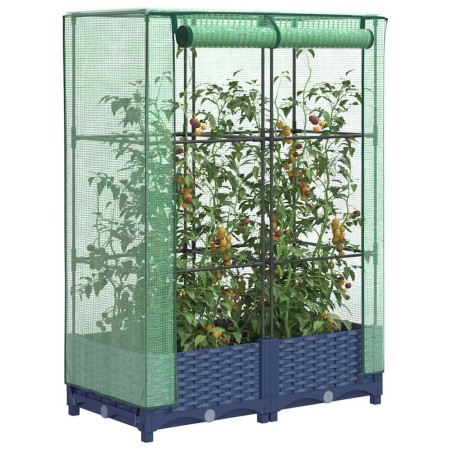 Arriate con cubierta invernadero aspecto ratán 80x40x123 cm en Macetas y jardineras | Comprar online en Foru.es
