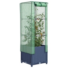 Arriate con cubierta invernadero aspecto ratán 40x40x139 cm en Macetas y jardineras | Comprar online en Foru.es