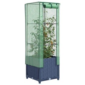 Arriate con cubierta invernadero aspecto ratán 40x40x139 cm en Macetas y jardineras | Comprar online en Foru.es