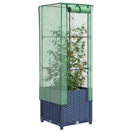Arriate con cubierta invernadero aspecto ratán 40x40x139 cm en Macetas y jardineras | Comprar online en Foru.es