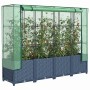 Jardinera elevada con cubierta de invernadero aspecto ratán 160x40x138 cm en Macetas y jardineras | Comprar online en Foru.es