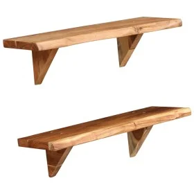 Wall shelves 2 pcs solid acacia wood 60x20x18 cm by vidaXL, Shelves and shelves - Ref: Foro24-247927, Price: 62,98 €, Discoun...