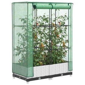 Arriate con cubierta invernadero aspecto ratán 80x40x123 cm en Macetas y jardineras | Comprar online en Foru.es