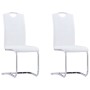 Sillas de comedor voladizas 2 unidades cuero sintético blanco de vidaXL, Sillas de comedor - Ref: Foro24-281777, Precio: 158,...