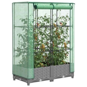 Arriate con cubierta invernadero aspecto ratán 80x40x123 cm en Macetas y jardineras | Comprar online en Foru.es