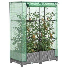 Arriate con cubierta invernadero aspecto ratán 80x40x123 cm en Macetas y jardineras | Comprar online en Foru.es