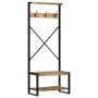 Perchero de madera maciza de mango rugoso 80x40x190 cm en Estanterías | Comprar online en Foru.es