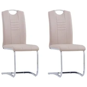 Sillas de comedor voladizas 2 uds cuero sintético capuchino de vidaXL, Sillas de comedor - Ref: Foro24-281779, Precio: 158,96...