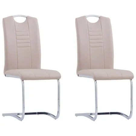Sillas de comedor voladizas 2 uds cuero sintético capuchino de vidaXL, Sillas de comedor - Ref: Foro24-281779, Precio: 158,96...