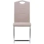 Sillas de comedor voladizas 2 uds cuero sintético capuchino de vidaXL, Sillas de comedor - Ref: Foro24-281779, Precio: 158,96...