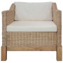Sillón con cojines ratán natural de vidaXL, Sillones - Ref: Foro24-283075, Precio: 268,32 €, Descuento: %
