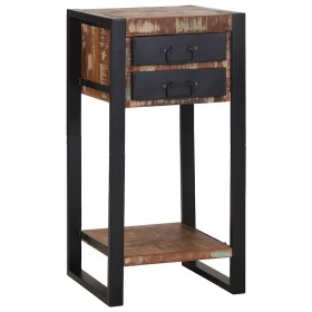 Mesa Auxiliar con cajón Multicolor Madera sólida recuperada en Mesas auxiliares | Comprar online en Foru.es