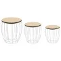 Set mesas de centro 3 uds madera contrachapada de álamo hierro de vidaXL, Mesas de centro - Ref: Foro24-246837, Precio: 74,25...