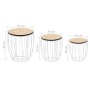 Set mesas de centro 3 uds madera contrachapada de álamo hierro de vidaXL, Mesas de centro - Ref: Foro24-246837, Precio: 75,60...