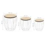 Set mesas de centro 3 uds madera contrachapada de álamo hierro de vidaXL, Mesas de centro - Ref: Foro24-246837, Precio: 74,25...