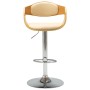 Taburete de cocina de madera curvada y cuero sintético crema de vidaXL, Taburetes de cocina - Ref: Foro24-283120, Precio: 132...