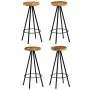 Taburetes de barra de cocina 4 unidades madera maciza de mango de vidaXL, Taburetes de cocina - Ref: Foro24-246239, Precio: 2...