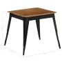 Solid acacia wood and steel dining table 75x75x76 cm by vidaXL, Kitchen and dining tables - Ref: Foro24-246296, Price: 186,39...