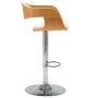Taburete de cocina de madera curvada y cuero sintético crema de vidaXL, Taburetes de cocina - Ref: Foro24-283120, Precio: 132...