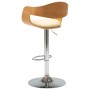 Taburete de cocina de madera curvada y cuero sintético crema de vidaXL, Taburetes de cocina - Ref: Foro24-283120, Precio: 132...