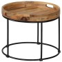 Mesa de centro de madera maciza de mango y acero 50x40 cm de vidaXL, Mesas de centro - Ref: Foro24-246672, Precio: 92,26 €, D...