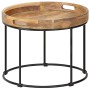 Mesa de centro de madera maciza de mango y acero 50x40 cm de vidaXL, Mesas de centro - Ref: Foro24-246672, Precio: 92,26 €, D...