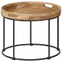 Mesa de centro de madera maciza de mango y acero 50x40 cm de vidaXL, Mesas de centro - Ref: Foro24-246672, Precio: 92,26 €, D...