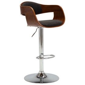 Taburete de cocina de madera curvada y tela gris de vidaXL, Taburetes de cocina - Ref: Foro24-283119, Precio: 138,02 €, Descu...