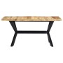 Mesa de comedor madera maciza de mango rugosa 160x80x75 cm de vidaXL, Mesas de cocina y de comedor - Ref: Foro24-247433, Prec...
