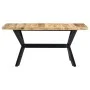 Mesa de comedor madera maciza de mango rugosa 160x80x75 cm de vidaXL, Mesas de cocina y de comedor - Ref: Foro24-247433, Prec...