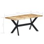 Mesa de comedor madera maciza de mango rugosa 160x80x75 cm de vidaXL, Mesas de cocina y de comedor - Ref: Foro24-247433, Prec...