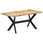 Mesa de comedor madera maciza de mango rugosa 160x80x75 cm de vidaXL, Mesas de cocina y de comedor - Ref: Foro24-247433, Prec...