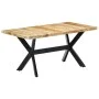 Mesa de comedor madera maciza de mango rugosa 160x80x75 cm de vidaXL, Mesas de cocina y de comedor - Ref: Foro24-247433, Prec...