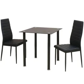 Conjunto de mesas y sillas de comedor de tres piezas negro de vidaXL, muebles para cocinas y comedores - Ref: Foro24-242932, ...