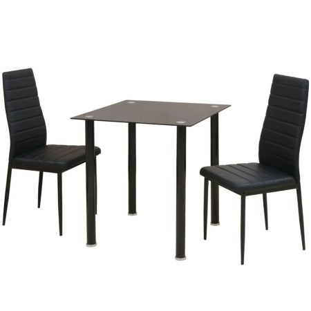 Conjunto de mesas y sillas de comedor de tres piezas negro de vidaXL, muebles para cocinas y comedores - Ref: Foro24-242932, ...
