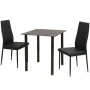 Conjunto de mesas y sillas de comedor de tres piezas negro de vidaXL, muebles para cocinas y comedores - Ref: Foro24-242932, ...